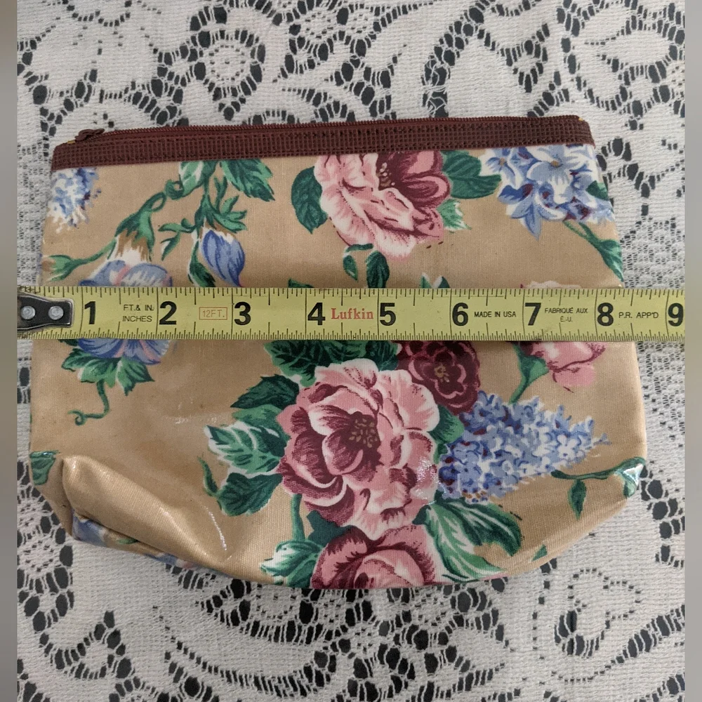 Vintage Rare Retro Floral Garden Victorian Pouch Bag Travel Cosmetic Makeup Gift